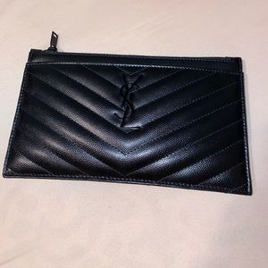 Yves Saint Laurent quilted calfskin zip pouch